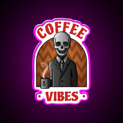 Being Skull Coffee Vibes Cafe Led Neon Sign Espresso Bar Art Rgb Color - Shineneon