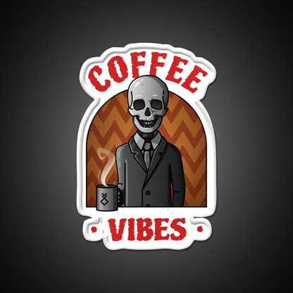 Being Skull Coffee Vibes Cafe Led Neon Sign Espresso Bar Art Rgb Color