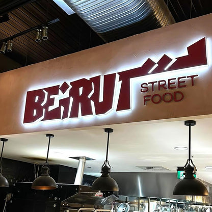 Beirut Stree Tfood 3D Backlit Letters Business Metal Led Sign - Shineneon