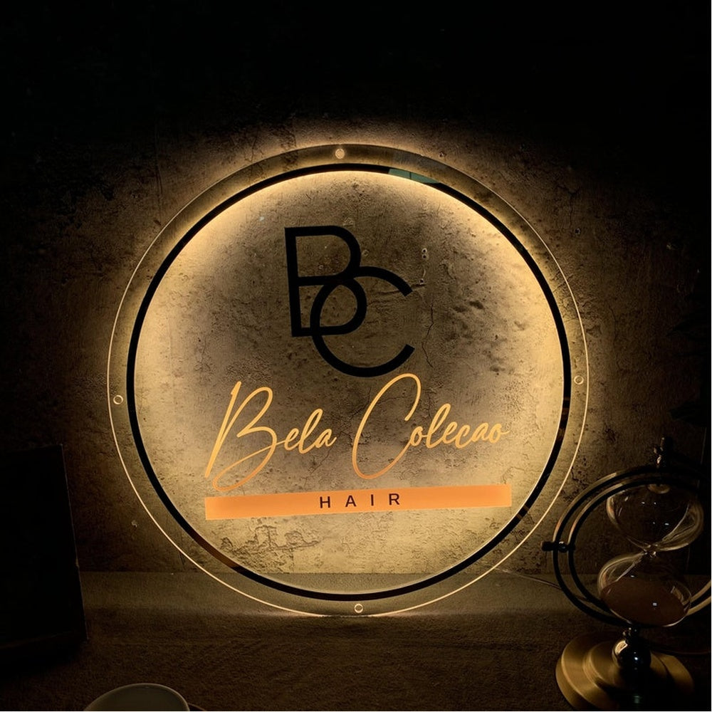 Bela Cotecas Hair Salon Acrylic Business Logo Sign