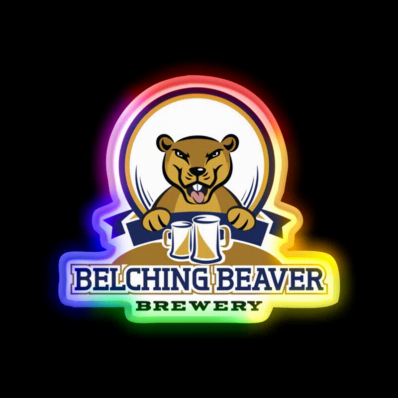 Belching Beaver Brewery Logo 3 Beer Bar Decor Led Neon Sign Rgb Color