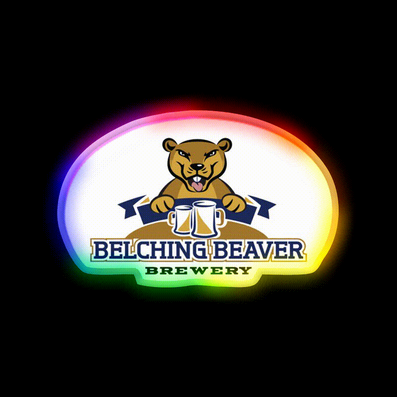 Belching Beaver Brewery Logo 8 Beer Bar Decor Led Neon Sign Rgb Color - LED neon sign close-up detail