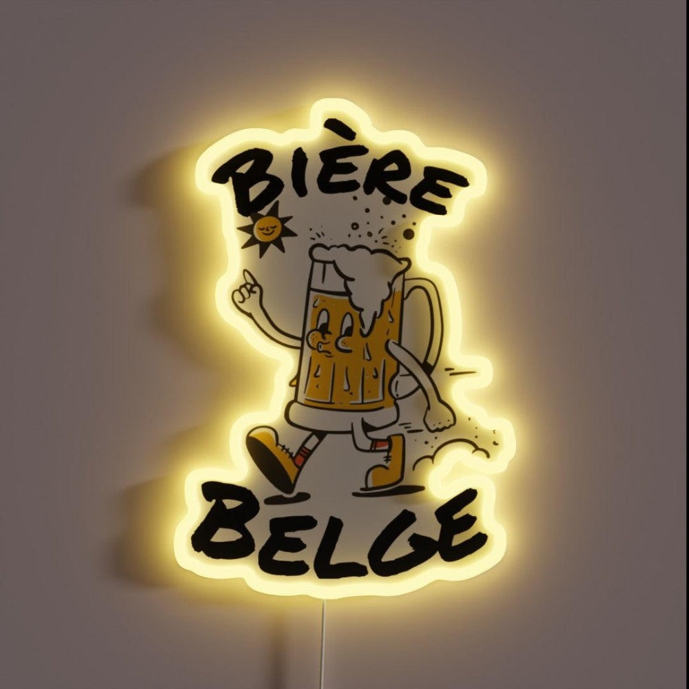 Belgian Beer Beer Drink Alcohol Humor Rgb Led Neon Sign - Custom LED neon sign front view