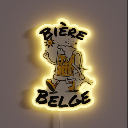 Belgian Beer Beer Drink Alcohol Humor Rgb Led Neon Sign - Custom LED neon sign front view