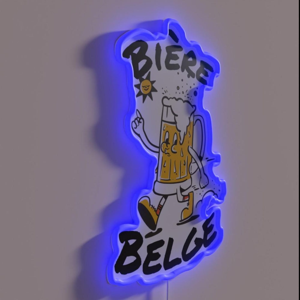 Belgian Beer Beer Drink Alcohol Humor Rgb Led Neon Sign - LED neon sign close-up detail