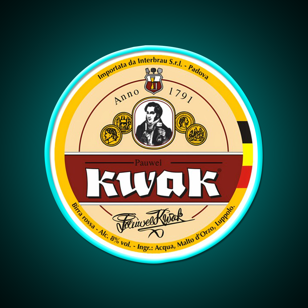 Belgian Kwak Beer Brewery Logo Beer Bar Decor Led Neon Sign Rgb Color - Size and dimension reference