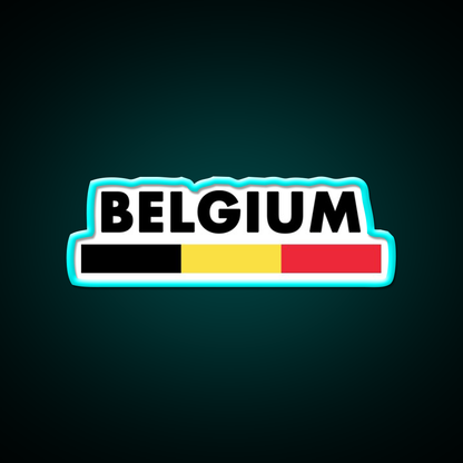 Belgium Flag Minimalist Beer Bar Decor Led Neon Sign Rgb Color - Size and dimension reference