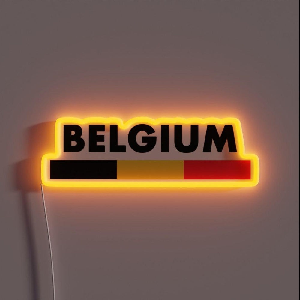 Belgium Flag Minimalist Rgb Led Neon Sign - Custom LED neon sign front view