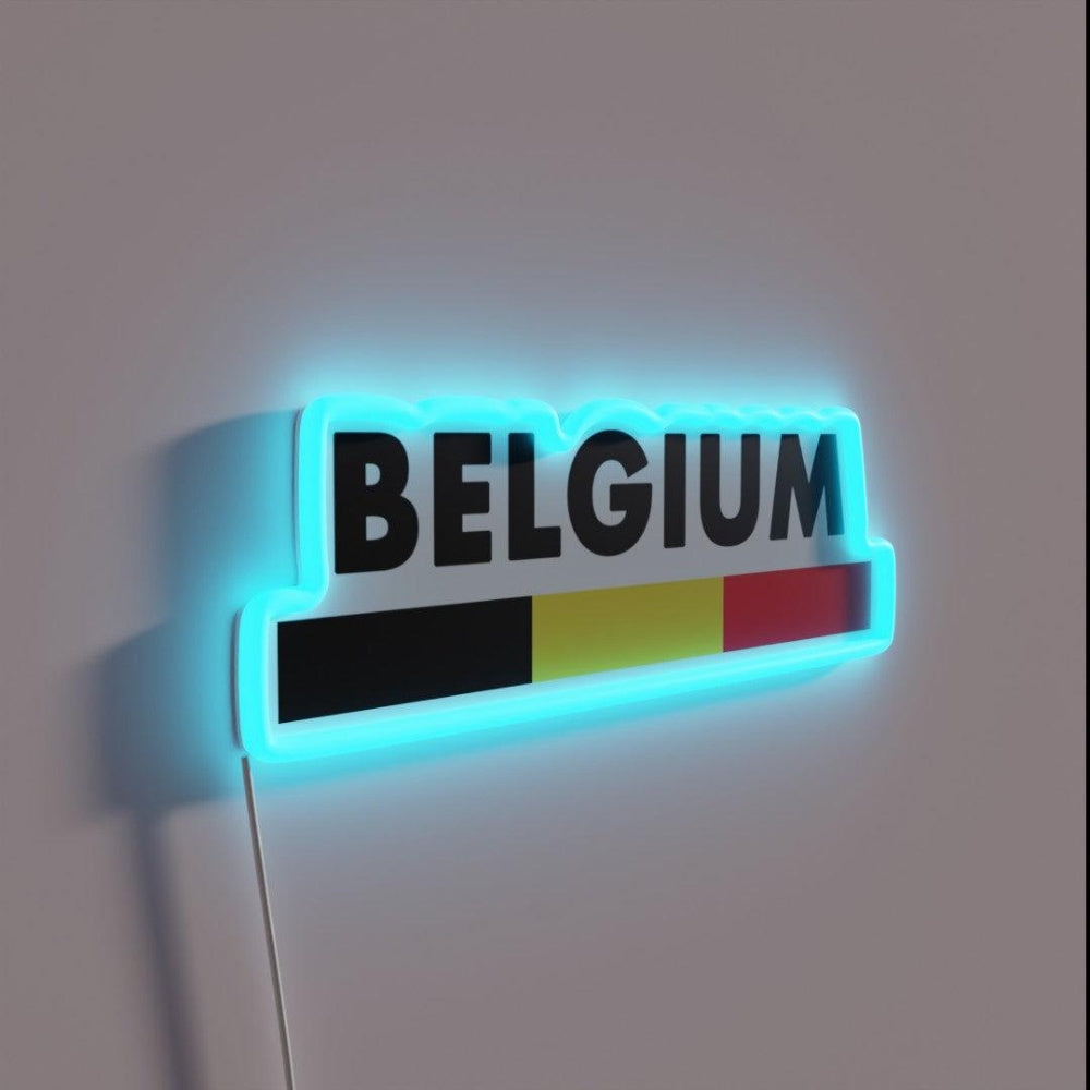 Belgium Flag Minimalist Rgb Led Neon Sign - LED neon sign close-up detail