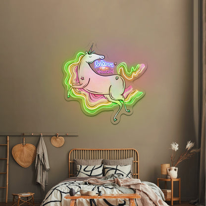 Believe In Yourself Rainbow Unicorn Large Neon Signs - Shineneon
