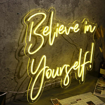 Believe In Yourself Yellow Neon Sign | Shineneon