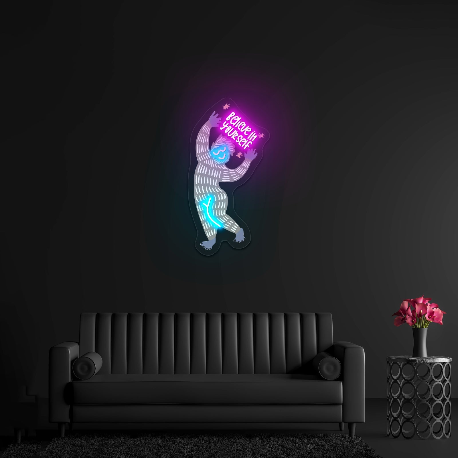 Believe In Yourself Yeti Winter Neon Signs For Gym Wall Decor - Shineneon