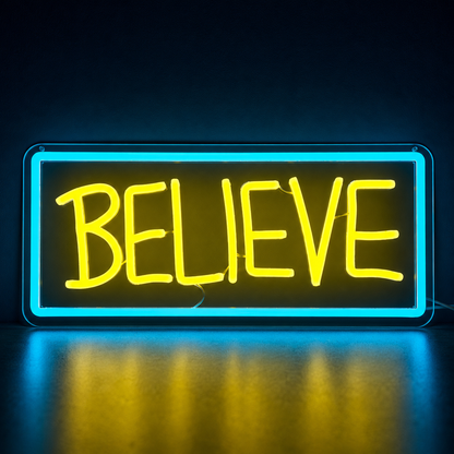 Believe LED Neon Sign Bedroom Wall Art - 02 High-Converting Product Image
