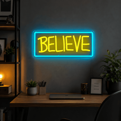 Believe LED Neon Sign Bedroom Wall Art - Shineneon