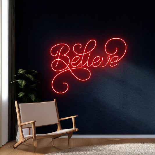 Believe Neon Sign Custom Merry Christmas Led Sign