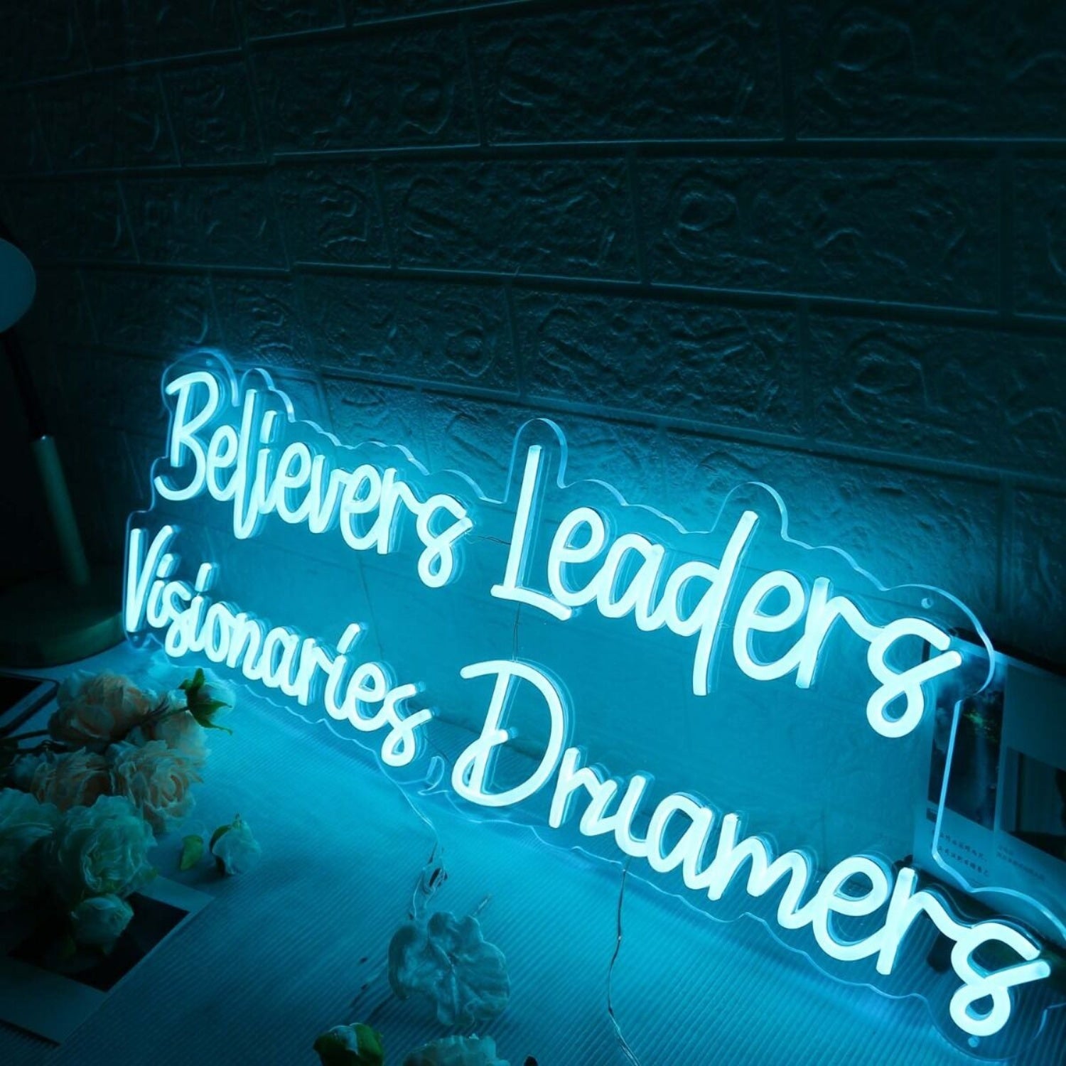 Believers Leaders Visionaries Dreamers Blue Led Neon Sign - Shineneon
