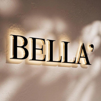 Bella 3D Backlit Letters Business Metal Led Sign - Shineneon