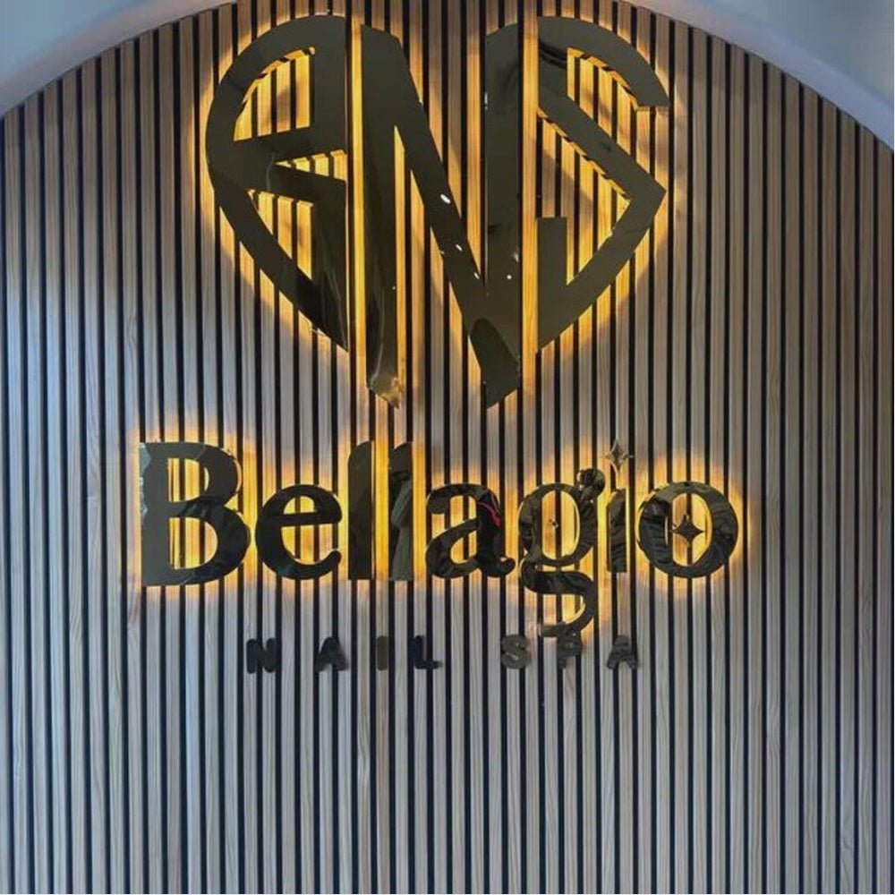 Bellagio Nail Spa Bns Logo 3D Backlit Channel Letters Led Light Sign - Shineneon