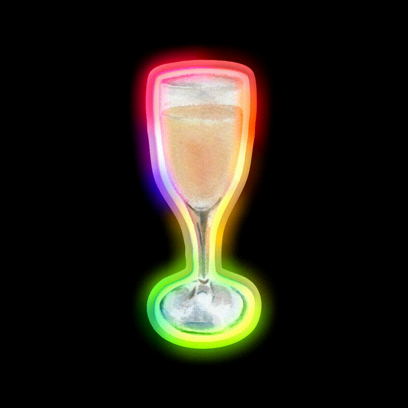 Bellini Cocktail Bar Decor Led Neon Sign Rgb Color - LED neon sign close-up detail