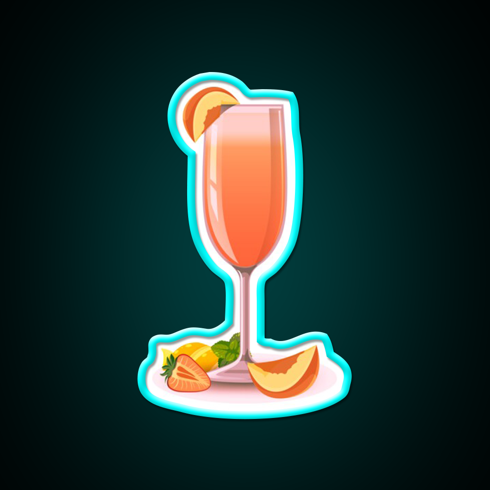 Bellini Cocktail Drink Cocktail Bar Decor Led Neon Sign Rgb Color - Size and dimension reference