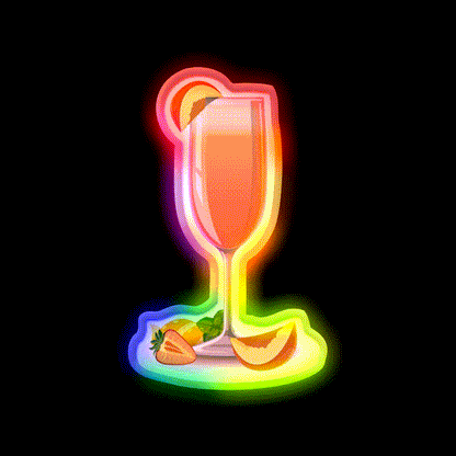 Bellini Cocktail Drink Cocktail Bar Decor Led Neon Sign Rgb Color - LED neon sign close-up detail