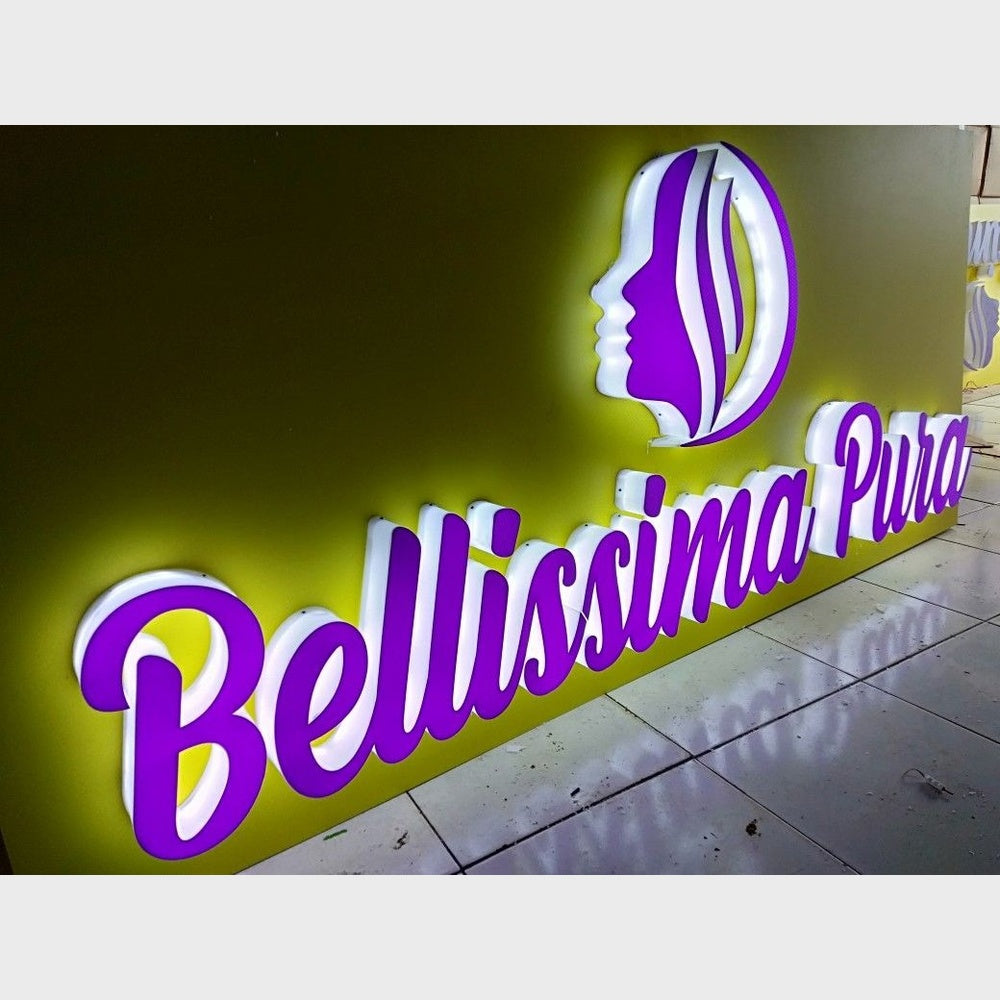 Bellissima Pura 3D Frontlit And Backlit Channel Letter Led Light Sign