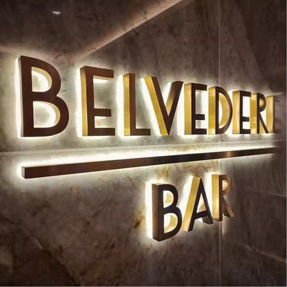 Belvedere Bar 3D Backlit Channel Letters Led Light Sign - Shineneon