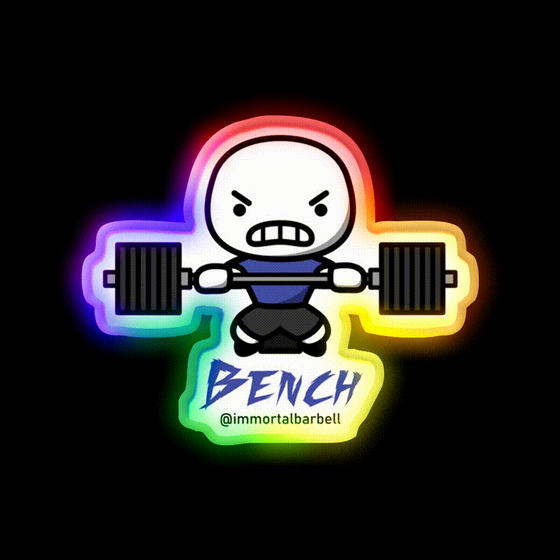 Bench Cartoon Gym Fitness Led Neon Sign Rgb Color