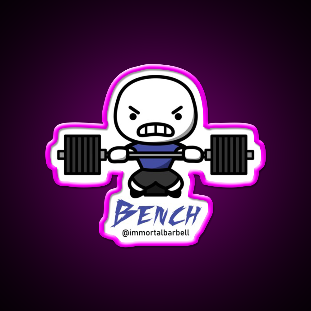 Bench Cartoon Gym Fitness Led Neon Sign Rgb Color