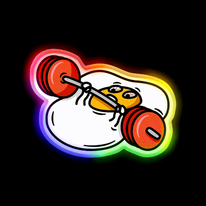 Benching Egg Yolk Getting Yoked Gym Fitness Led Neon Sign Rgb Color