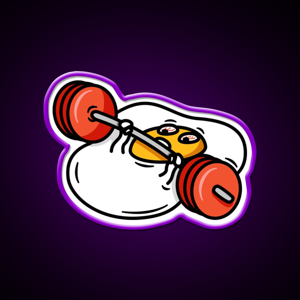 Benching Egg Yolk Getting Yoked Gym Fitness Led Neon Sign Rgb Color