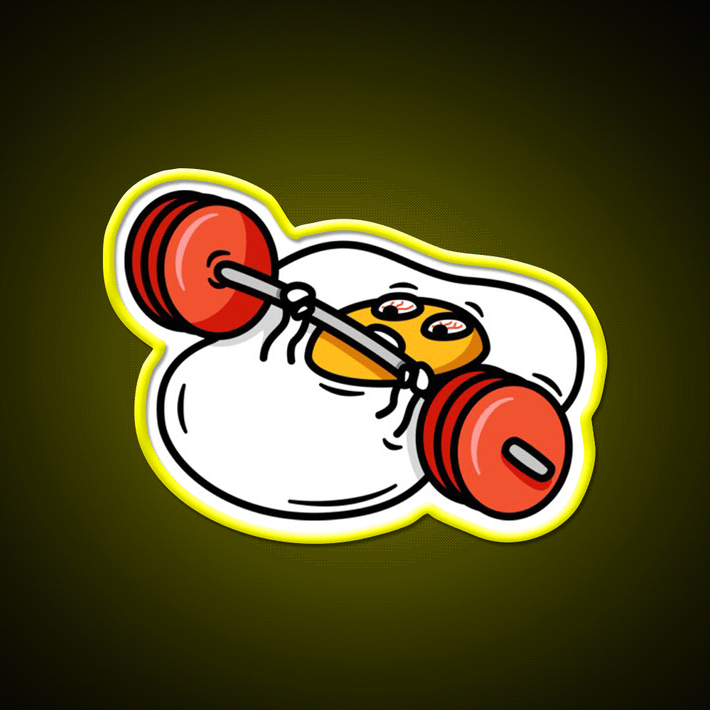 Benching Egg Yolk Getting Yoked Gym Fitness Led Neon Sign Rgb Color