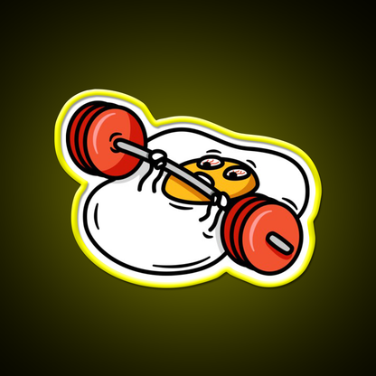 Benching Egg Yolk Getting Yoked Gym Fitness Led Neon Sign Rgb Color