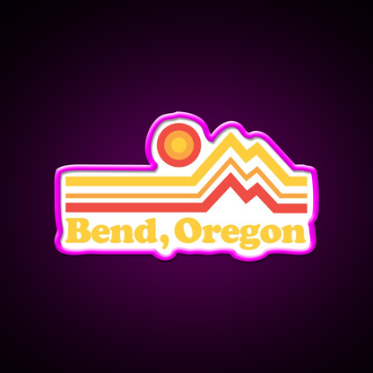 Bend Oregon Beer Bar Decor Led Neon Sign Rgb Color - Neon sign mounted on wall in room