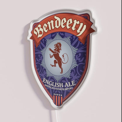 Bendeery English Ale Rgb Led Neon Sign - Neon sign mounted on wall in room