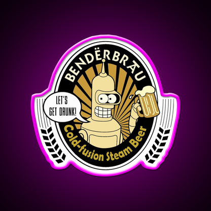 Benderbrau Beer Bar Decor Led Neon Sign Rgb Color - Neon sign mounted on wall in room