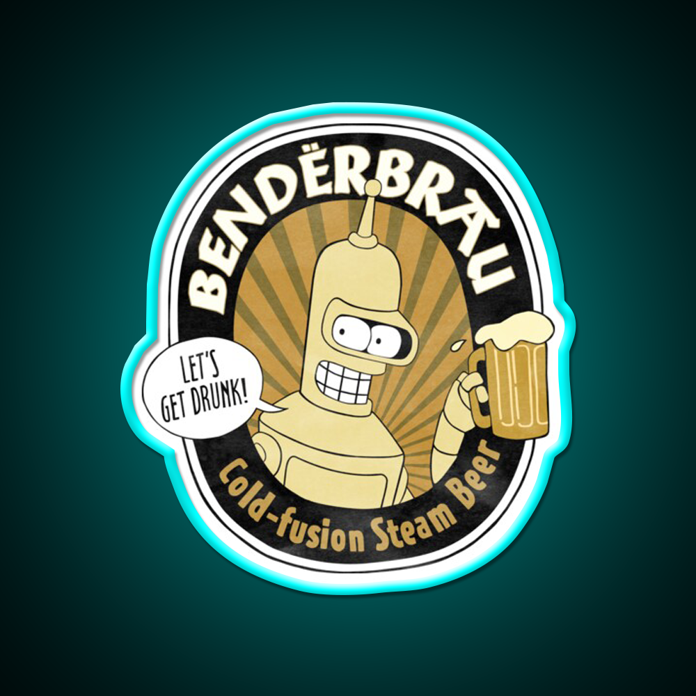 Benderbrau Beer Bar Decor Led Neon Sign Wall Art Rgb Color - Size and dimension reference