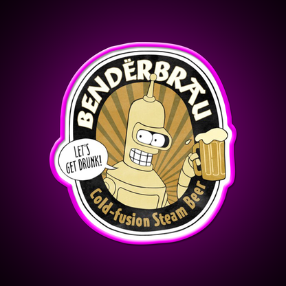 Benderbrau Beer Bar Decor Led Neon Sign Wall Art Rgb Color - Neon sign mounted on wall in room