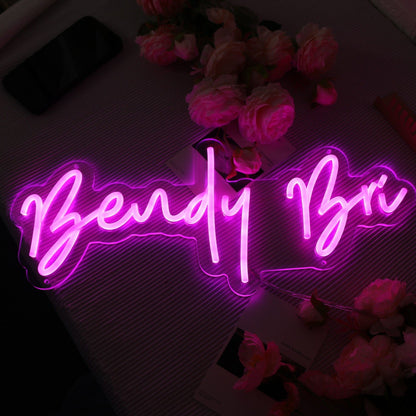 Bendy Bri Pink Led Neon Sign - Shineneon