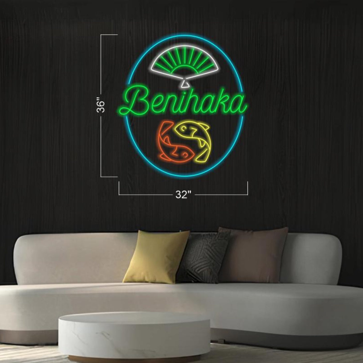 Benihaka Japanese Koi Fan Led Neon Sign For Home Or Restaurant Decor | Shineneon