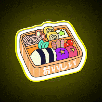 Bento Snack Food Led Neon Sign Rgb Color - Custom LED neon sign front view