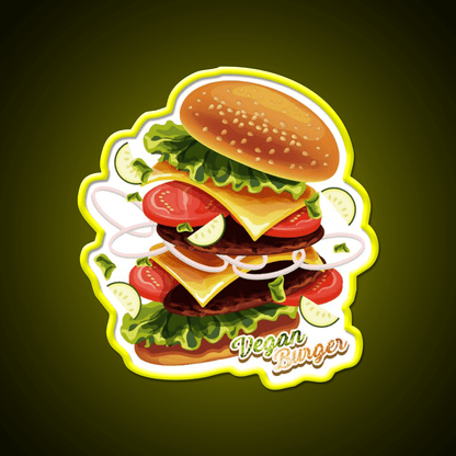 Berger Vegan Berger Food Fast Led Neon Sign For Burger Place Rgb Color - Shineneon