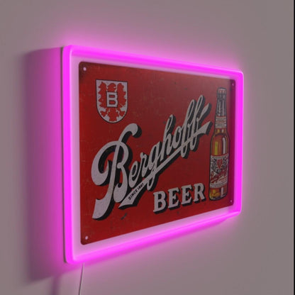 Berghoff Beer Distressed Rgb Led Neon Sign - LED neon sign close-up detail