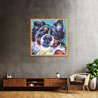 Bernese Mountain Dog Bright Colorful Pop Dog Artwork Led Neon Sign - Shineneon