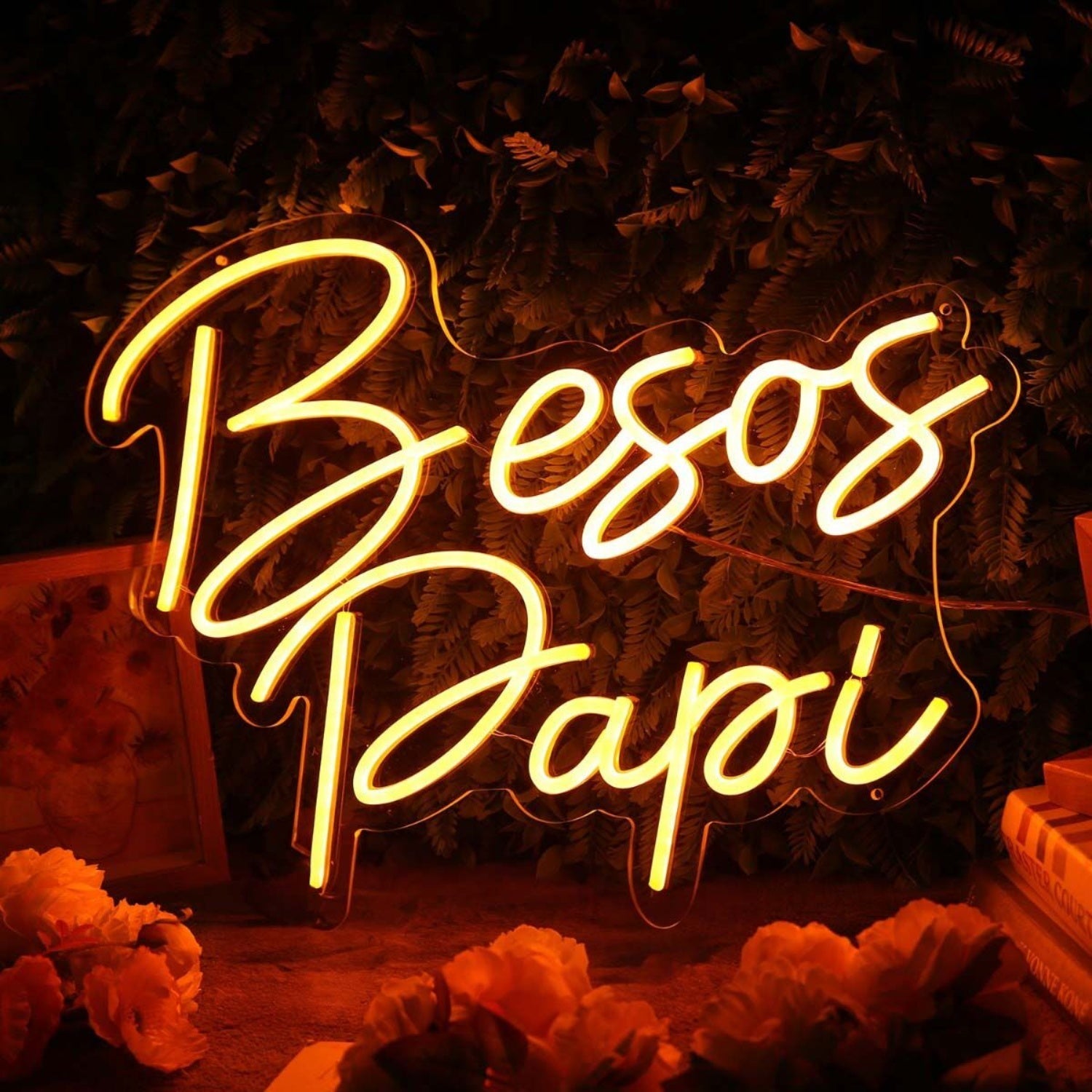 Besos Papi Orange Led Neon Sign - Shineneon