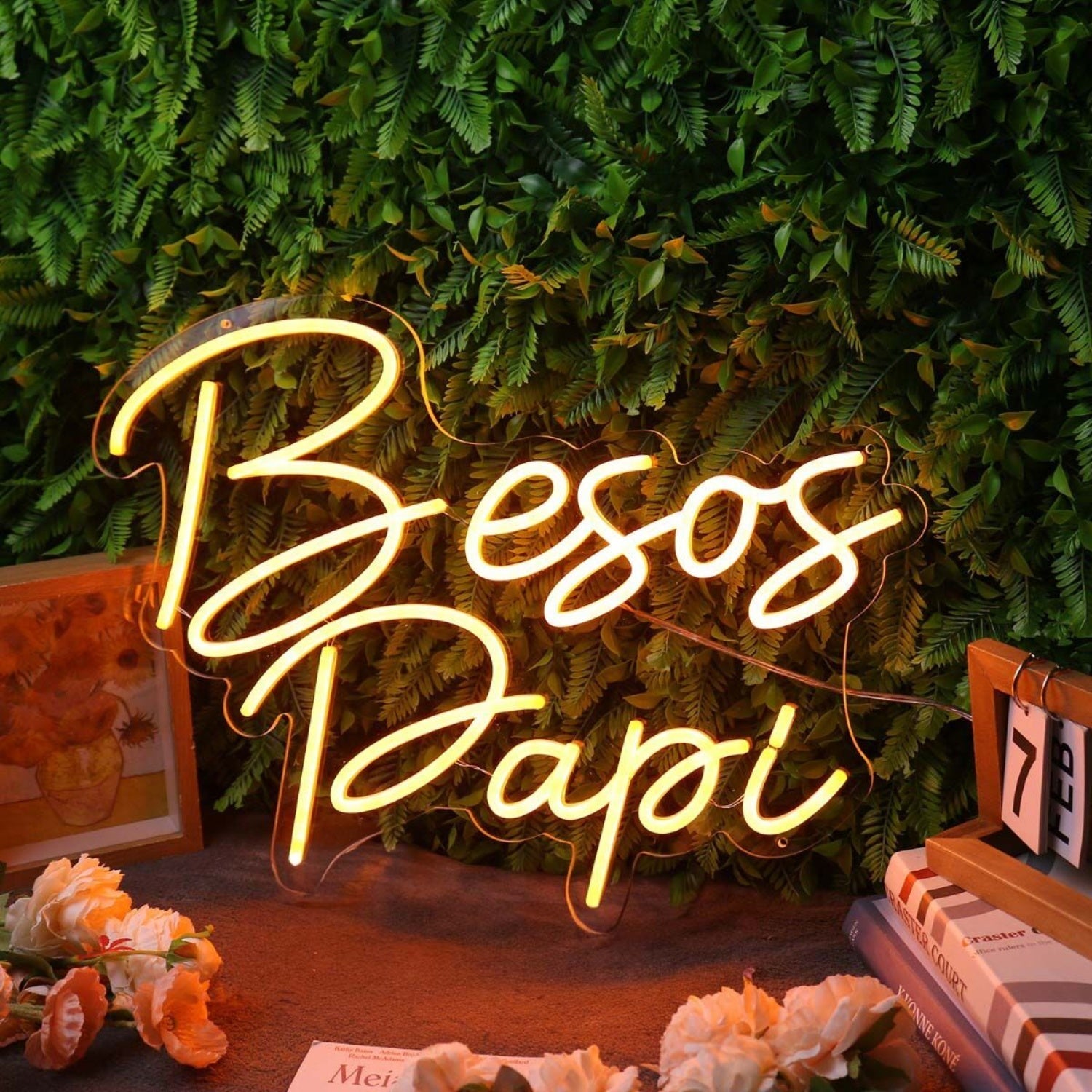 Besos Papi Orange Led Neon Sign - Shineneon