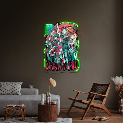 Best Art Band Maid Design Artwork Led Neon Sign