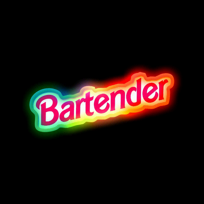 Best Bartender Cocktail Bar Decor Led Neon Sign Rgb Color - LED neon sign close-up detail