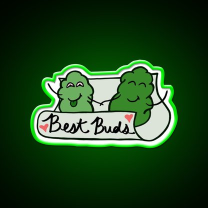 Best Buds Hemp Inspired Green Leaf Led Neon Sign 420 Neon Decor Rgb Color - LED neon sign view 8