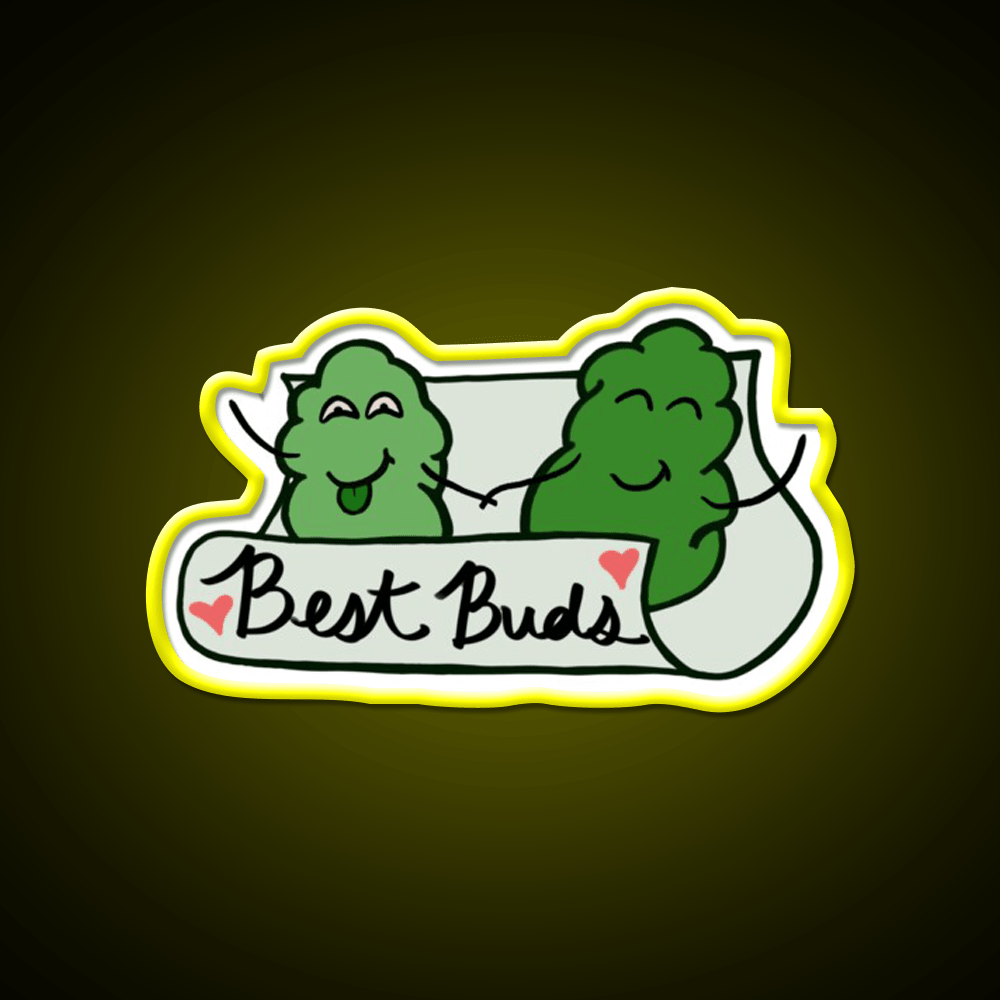 Best Buds Hemp Inspired Green Leaf Led Neon Sign 420 Neon Decor Rgb Color - Shineneon